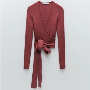 Zara Women's Wrap Sweater - Pink